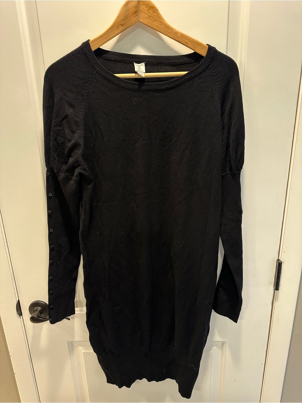 Tristan Black Knit Sweater Dress